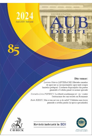 Analele Universității din București - Seria Drept, 2024